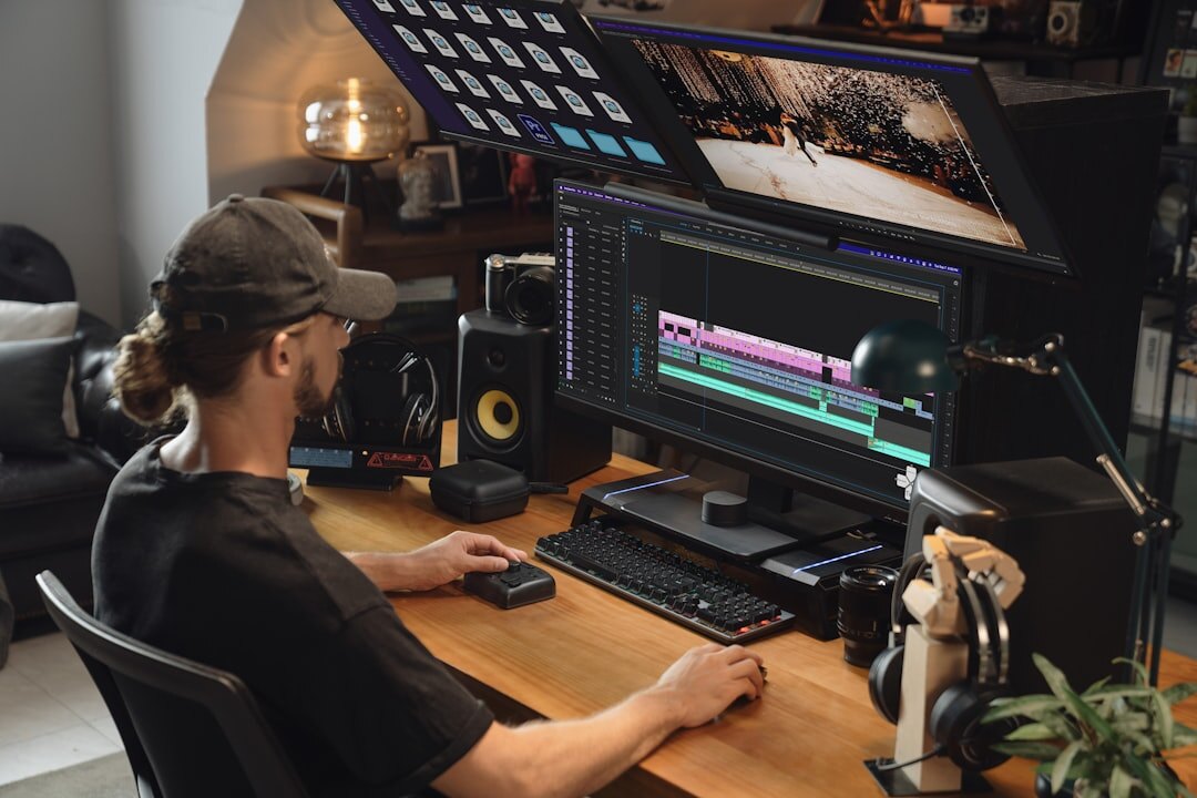 video editor doing color correction