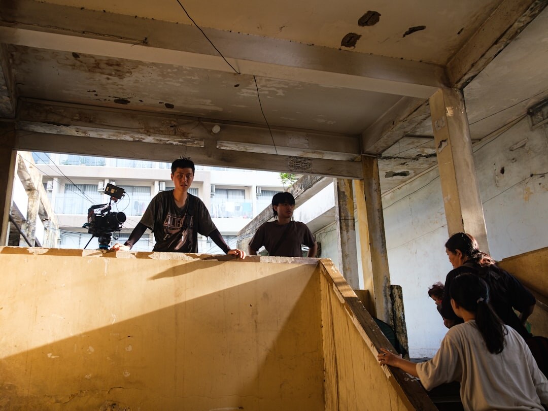 film crew on set