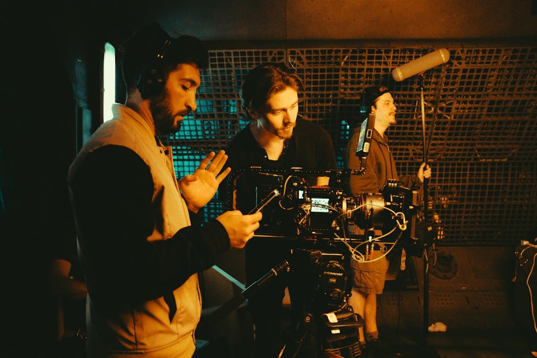 filmmaker reviewing footage